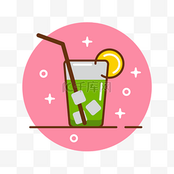 一杯橙汁图片_卡通一杯新鲜的饮料图标