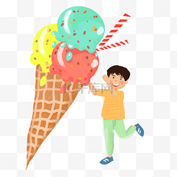 冰淇淋的夏天图片_想吃冰淇淋的小男孩