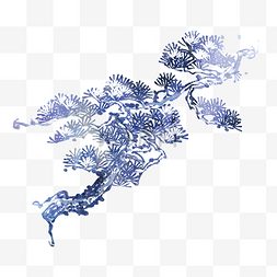 中国古典松枝水墨松树