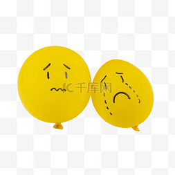 黄色抑郁症气球表情