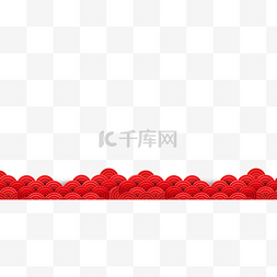 红色底纹红色图片_红色中国风海浪波浪底纹装饰