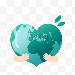 世界环境日爱心形手绘地球