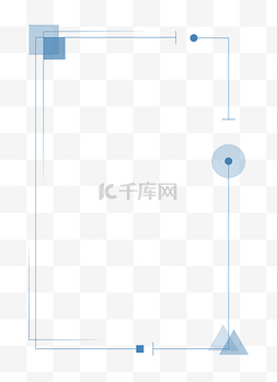 简约浅蓝色图片_浅蓝色科技风漂浮几何简约边框