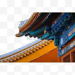 北京故宫旅游素材图片_冬季房檐故宫的雪景