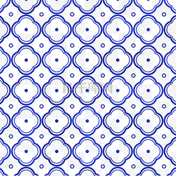 青花瓷四方连续图片_青花瓷四瓣花纹样