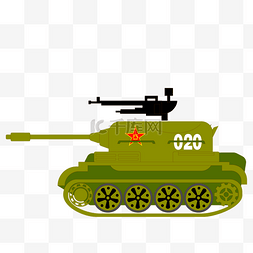 坦克卡通图片_卡通绿色的坦克