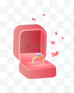 甜甜圈环状戒指图片_粉色戒指礼盒