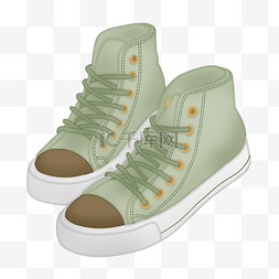 绿色帆布鞋鞋子