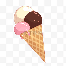夏季甜美手绘冰淇淋