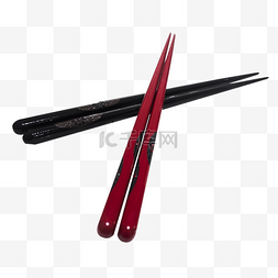 黑色和红色的中国风筷子