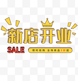 开业图片_新店开业漫画字体