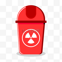 红色有害物质垃圾桶图标