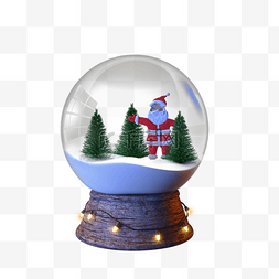 圣诞老人水晶球雪球模型