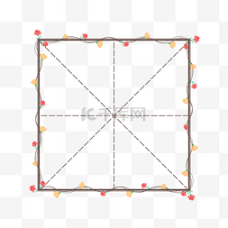 鲜花田字格装饰框