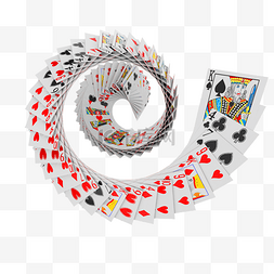 扑克牌纸牌矢量图图片_C4D螺旋扑克牌