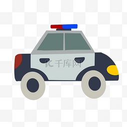 白蓝色警车汽车插图