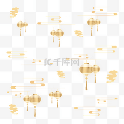 云朵底纹图片_中国风金色新年底纹