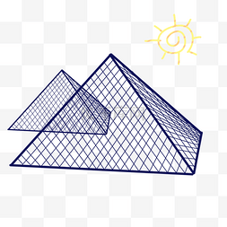 埃及金字塔psd图片_网格金字塔建筑