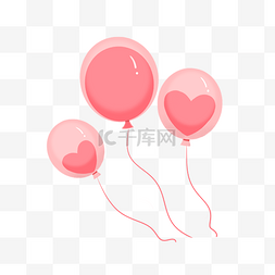 双旦红色浪漫图片_粉色浪漫爱心气球免抠素材