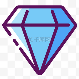 蓝色创意几何钻石元素