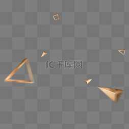 几何图片_金色创意三角形漂浮元素立体