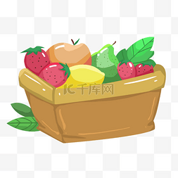 一篮框新鲜水果