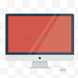 电脑鼠标图片_红色电脑显示屏