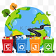 垃圾分类环保地球矢量图