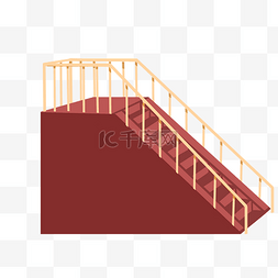 台阶图片_红色楼梯装饰插画