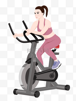 健身运动女图片_健身单车运动的女士
