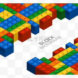 彩色创意方块图片_创意自由组合乐高积木边框