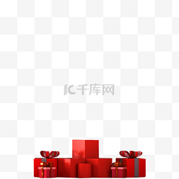 包装gif图片_红色立体礼盒免抠图