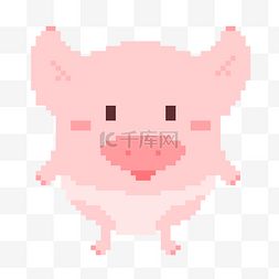 粉色小猪像素画