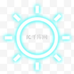 夏季圆形图标图片_蓝色的太阳天气图标