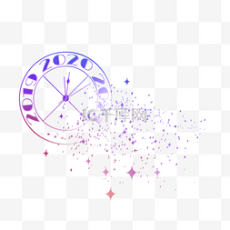 2020年蓝紫色金粉创意钟表