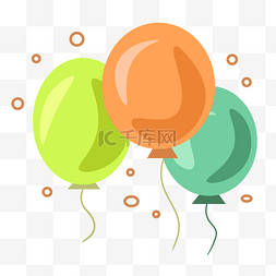 绿色氢图片_橘色绿色气球