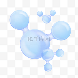 水分子图片_蓝色水珠分子