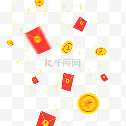 金币图片_电商促销金币红包雨