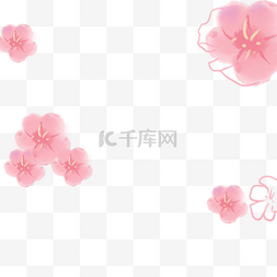 粉红彩绘樱花花朵漂浮