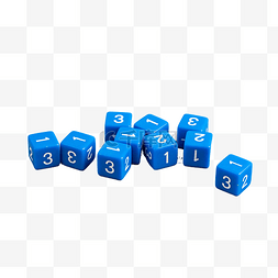 蓝色数字骰子