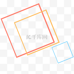 简洁手绘正方形线条