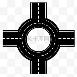 交通路线图片_环形十字路口公路元素