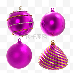 紫色光效派对圣诞装饰球