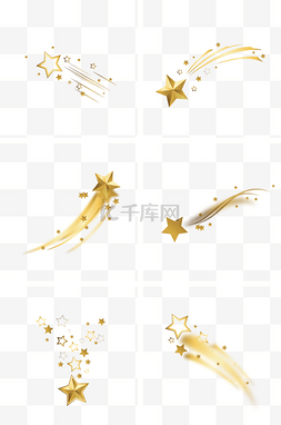 金色五角星与线条装饰