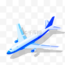 卡通蓝色的飞机
