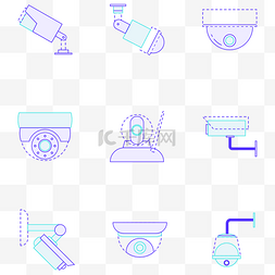 监控图片_摄像图线条图标