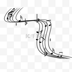 音乐图片_漂浮五线谱音符