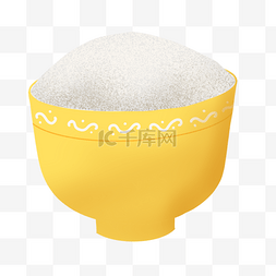 可爱米饭图片_食物米饭黄色饭碗