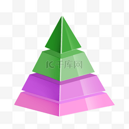 渐变立体几何不规则金字塔数据分