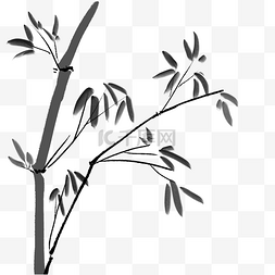 黑色水墨植物图片_黑色水墨竹子